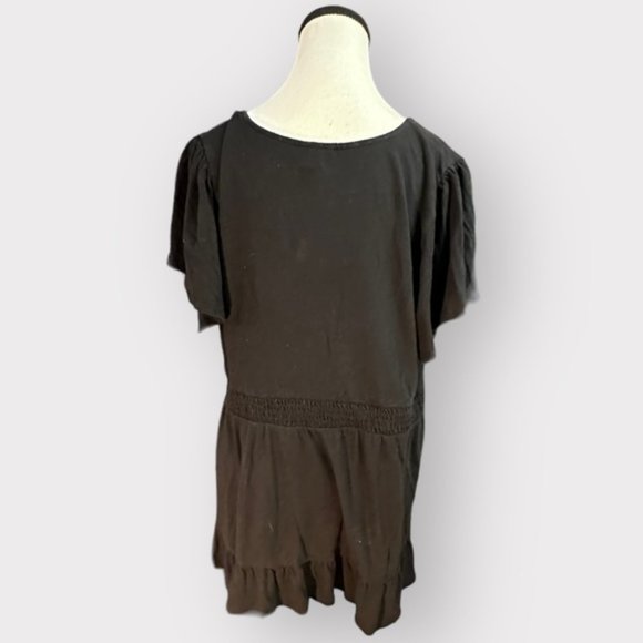 Women’s Torrid 0 Black Wrap Surplice Tiered Ruffle Top L XL 12 - Picture 9 of 14